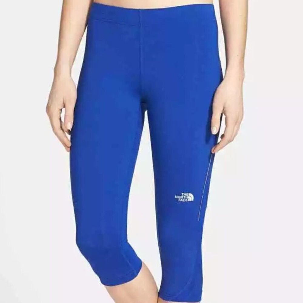 The North Face Vapor Wick Women's Blue Capri Reflective Leggings Size SP‎